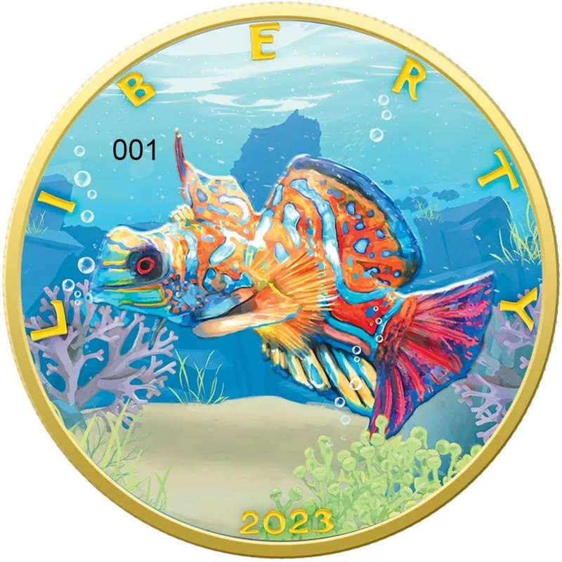 Fish Eagle Colour Of Paradise II USA American Eagle 2023 1oz Pure Silver Colorized Coin