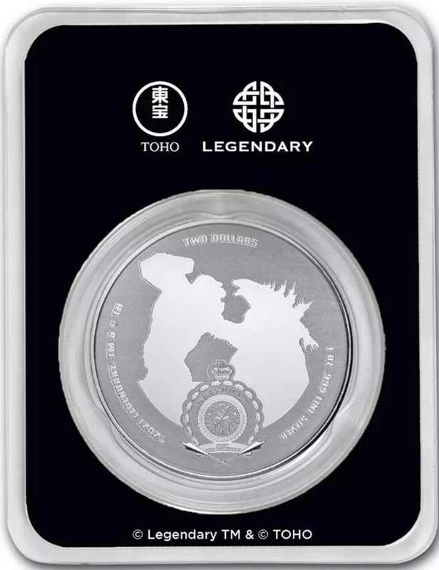 King Kong ® 1oz Silver vs Godzilla: Official Coin in Movie Niue $2 2021.