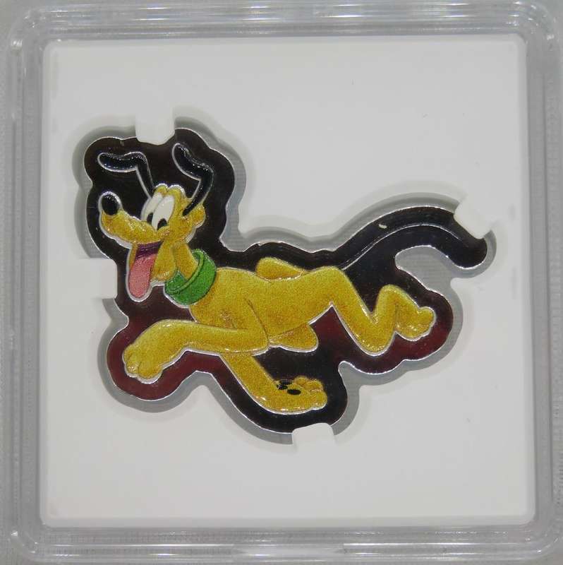 Disney® Pluto Shaped Colourised 1oz Silver 2021 Niue.