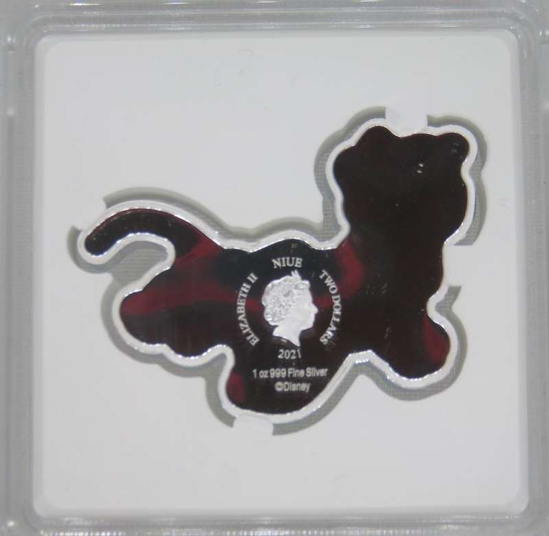 Disney® Pluto Shaped Colourised 1oz Silver 2021 Niue.