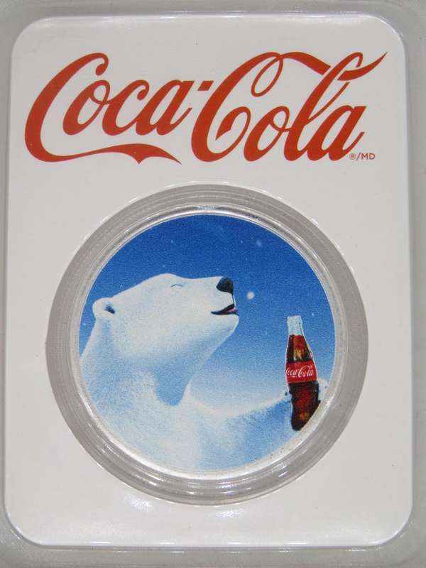 Coca-Cola® 1oz Fine Silver -  Polar Bear Colourised Round. .999 Fine Silver Coin - Always