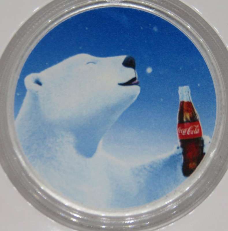 Coca-Cola® 1oz Fine Silver -  Polar Bear Colourised Round. .999 Fine Silver Coin - Always