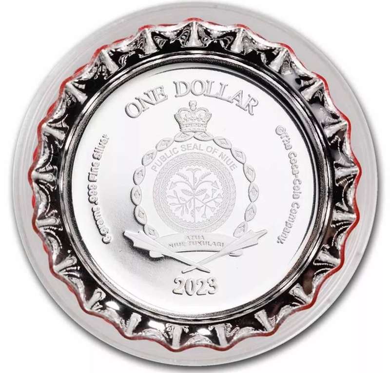 Coca-Cola® Silver 6 grams Bottle Cap $1 Niue 2023. Sealed.