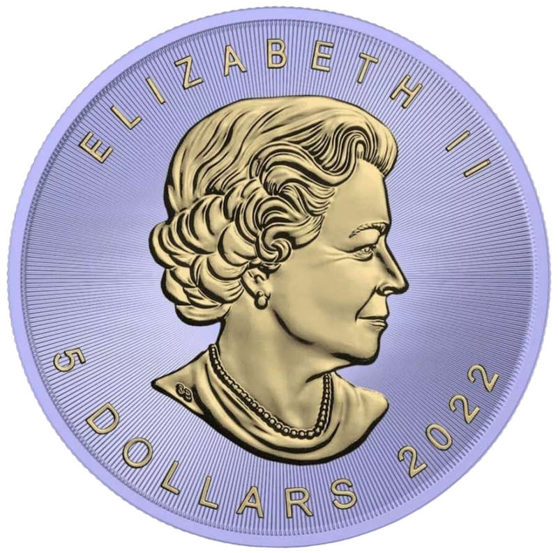 Murano Glass Series: Tit Bit Maple Leaf $5 (1oz) Canada Silver Coin of 2022 Colourised with Figurine
