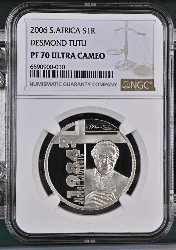 2006 Bishop Desmond Tutu Silver Coin NGC Graded PF70 Ultra Cameo Proof Silver Coin