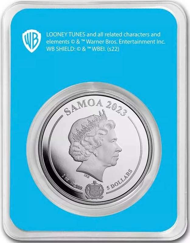 Looney Tunes ® Tweety Colourised 1oz Silver $5 Samoa 2023.