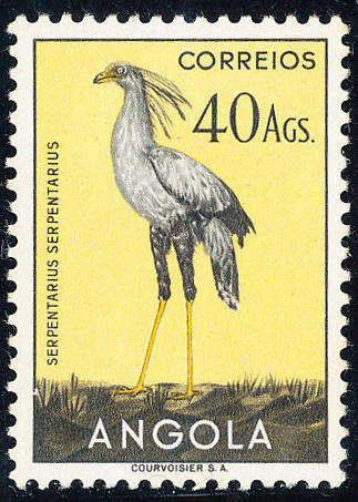 Angola - 1951 - Birds - 40a orange-yellow & black mint hinged . SG 480 .