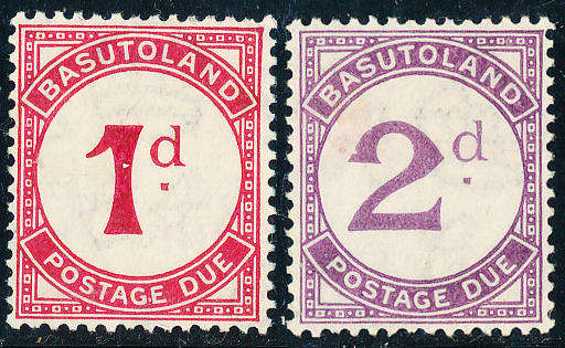 Basutoland Postage Dues - 1933 - set of 2 mint hinged . D 1-2 .