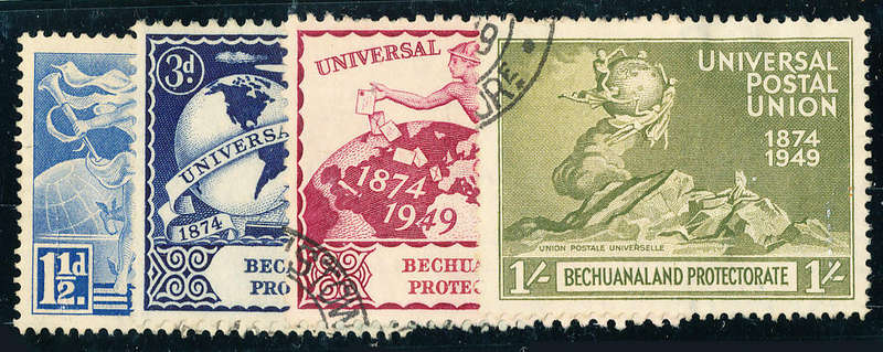 Bechuanaland - 1949 - U.P.U. - set of 4 fine used . SG 138-141 .