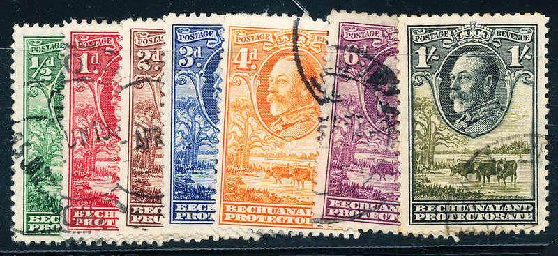 Bechuanaland - 1932 - Geo V - ½d to 1s fine used . SG 99-105 .