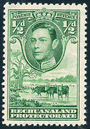 Bechuanaland - 1938 - 52 - Geo 6 - ½d deep green mint hinged . SG 118c .