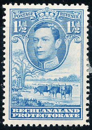 Bechuanaland - 1938-52 - Geo 6 - 1½d light-blue mint hinged . SG 120a .