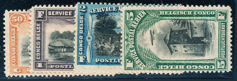 Belgian Congo - 1920 - Air - set of 4 mint hinged . SG 87-90 .