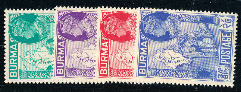 Burma - 1946 - Victory -  set of 4 mint unhinged . SG 64-67 .