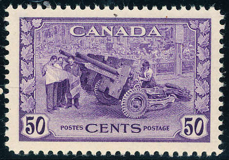 Canada - 1942 - 48 - War Effort - 50c violet mint unhinged . SG 387 .