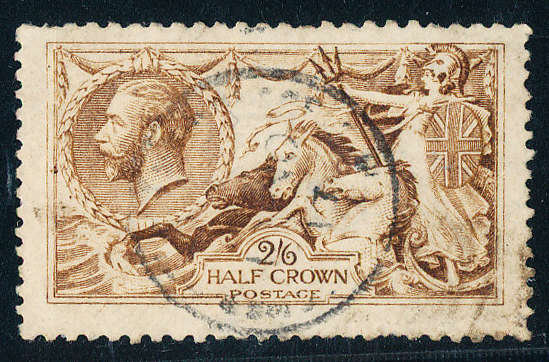 Great Britain - 1913 - Seahorses - 2s 6d sepia brown printed by Waterlow Bros and Laxton fine used