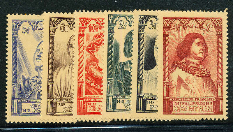 France - 1946 - National Relief Fund - set of 6 mint unhinged . SG 985-990 .