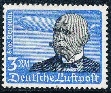 Germany - 1934 - Air - 3m black & blue mint unhinged . SG 539 .