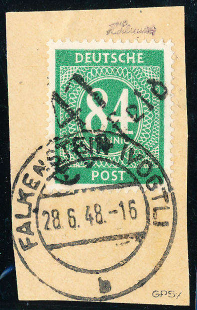 Germany Allied Occupation - 1948 - District Hand Stamped 84pf green, handstamped Michel 1x