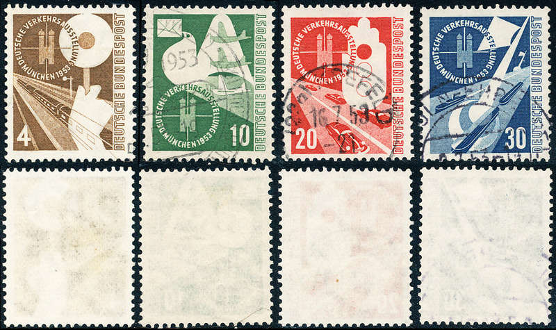 Germany West - 1953 - Transport Museum - set of 4 fine used . 167-170 .