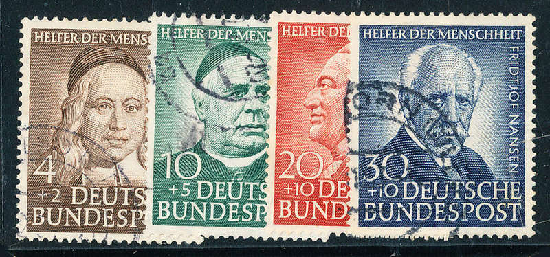 Germany West - 1953 - Humanitarian Relief Fund - set of 4 fine used . SG 173-176 .