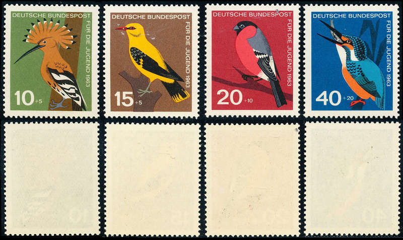 Germany West - 1963 - Child Welfare (Birds) - set of 4 mint unhinged . 1315-1318 .