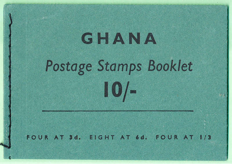 Ghana Stamp Booklets - 1961 - 10s (Blue-green cover) complete booklet . SB-4 .