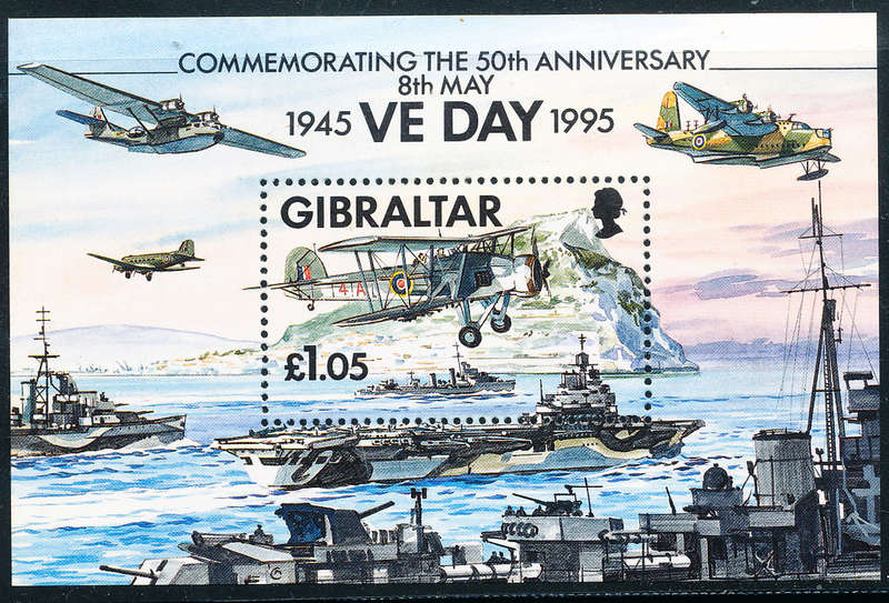 Gibraltar - 1995 - 50th Anniv of End of WWII. £1-05 multicoloured mint unhinged . SG 744 .
