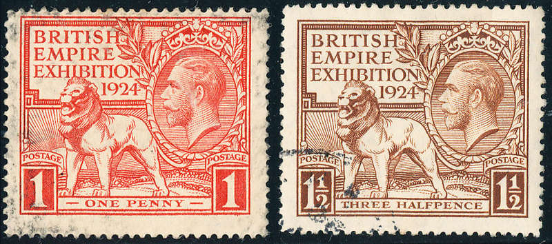 Great Britain - 1924 - Empire Exhibition - set of 2 fine used . 430-431 .