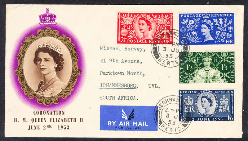 Great Britain - 1953 - Coronation - set of 4 on Comm F.D.C. pmk 3-Ju-53 . SACC 532-535 .