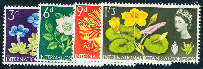 Great Britain - 1964 - Botanical Congress - set of 4 u.m. (Non phosphor issue) . SG 655-658 .