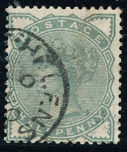 Great Britain - 1880-81 - Victoria - ½d deep green fine used C.D.S. SG 164.