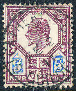 Great Britain - 1902-10 - Edw 7 - 5d slate-purple & ultra fine used . SG 244 .