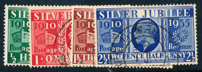 Great Britain - 1935 - Silver Jubilee - set of 4 fine used . SG 453-456 .