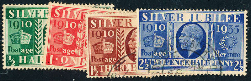 Great Britain - 1935 - Silver Jubilee - set of 4 fine used . SG 453-456 .