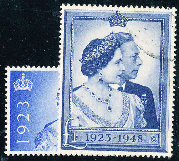 Great Britain - 1948 - Silver Wedding - set of 2 fine used . SG 493-494 .