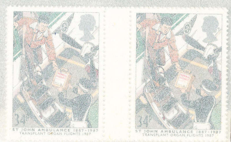 Great Britain - 1987 - Cent of St. John Ambulance Brigade - set of 4 mint unhinged gutter pairs . SG