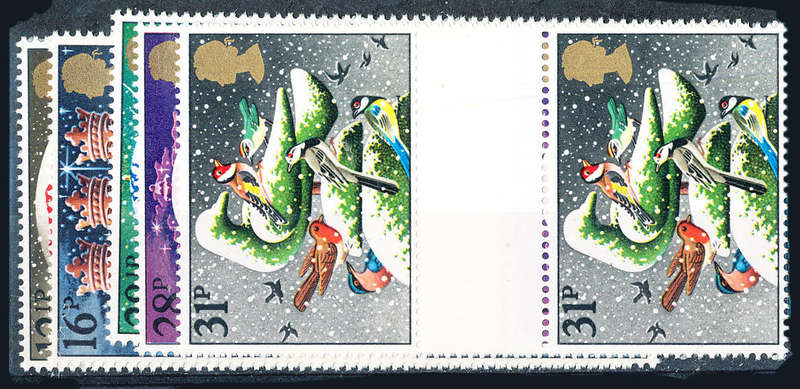 Great Britain - 1983 - Christmas - set of 4 gutter pairs mint unhinged . SG 1231-1235 .