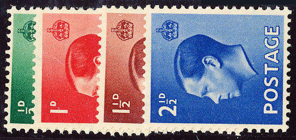 Great Britain - 1936 - Edw 8 - set of 4 mint unhinged . SG 457-460 .