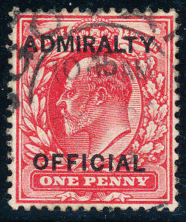 Great Britain Official Stamps - 1903 - Admiralty Official 1d scarlet fine used . SG O102 .