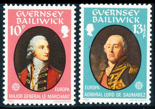 Guernsey - 1980 - Europa Personalities - set of 2 u.m. SG 212-213 .