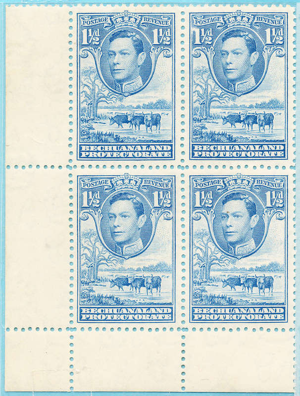 Bechuanaland - 1938-52 - Geo 6 - 1½d light blue blk of 4 mint unhinged . SG 120a .