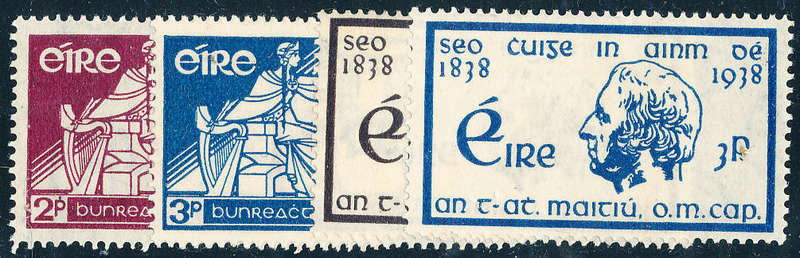 Ireland - 1937 - Constitution Day & temperance crusade - mint hinged sets . SG 105-108 .