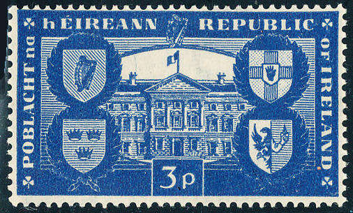Ireland - 1949 - Recognition of Republic - 3d brt blue mint hinged . SG 147 .