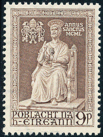 Ireland - 1950 - Holy Year - 9d brown mint hinged . SG 151 .