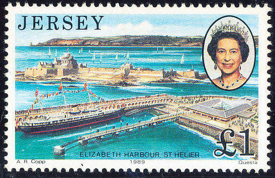 Jersey - 1989 - Royal Visit - £1 multi-coloured mint unhinged . SG 500 .