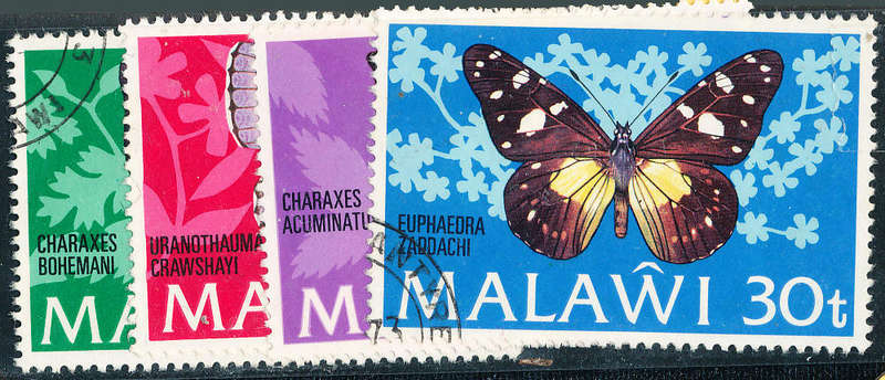 Malawi - 1973 - Butterflies - set of 4 fine used . SACC 429-432 .