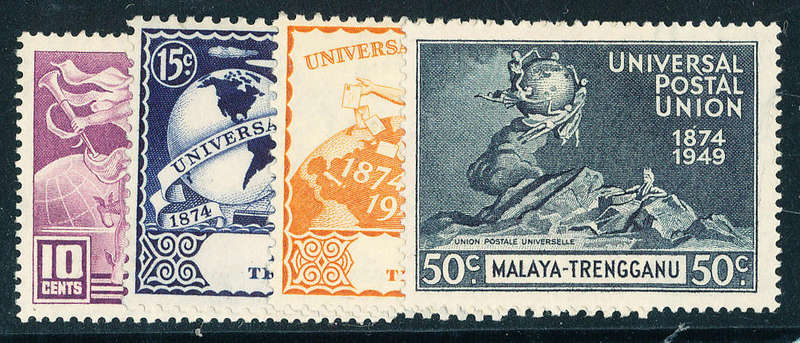 Malaysia Trenganu - 1949 - U.P.U. - set of 4 mint hinged . SG 63-66 .