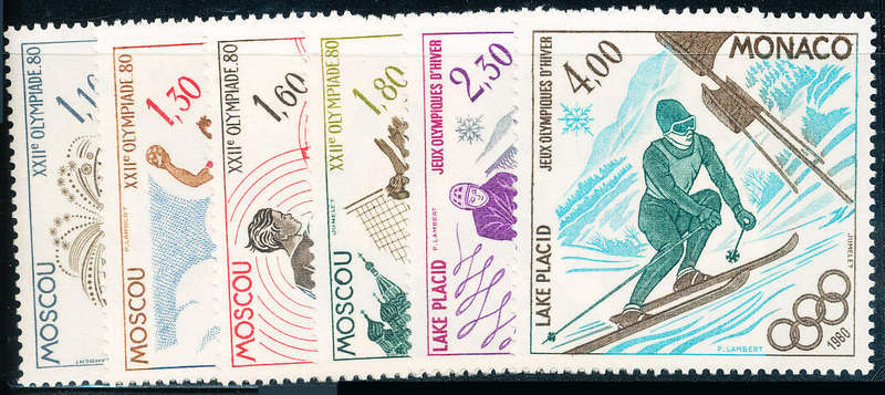 Monaco - 1980 - Olympic Games - set of 6 mint unhinged . SG 1435-1440 .