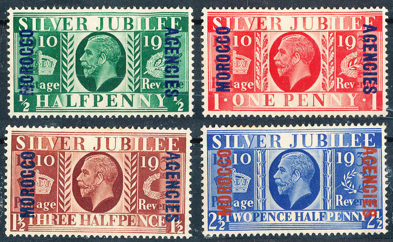 Morocco Agencies - 1935 - Silver Jubilee - set of 4 unused no gum . SG 62-65 .